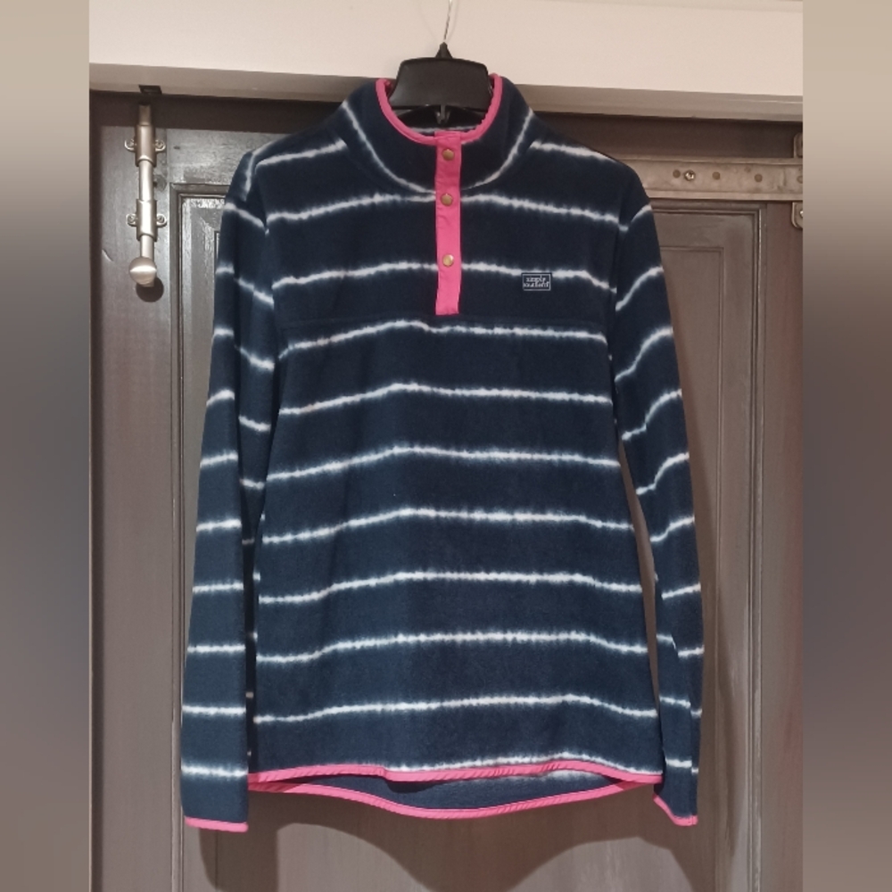 Simply Southern Navy and Pink Striped Jacket